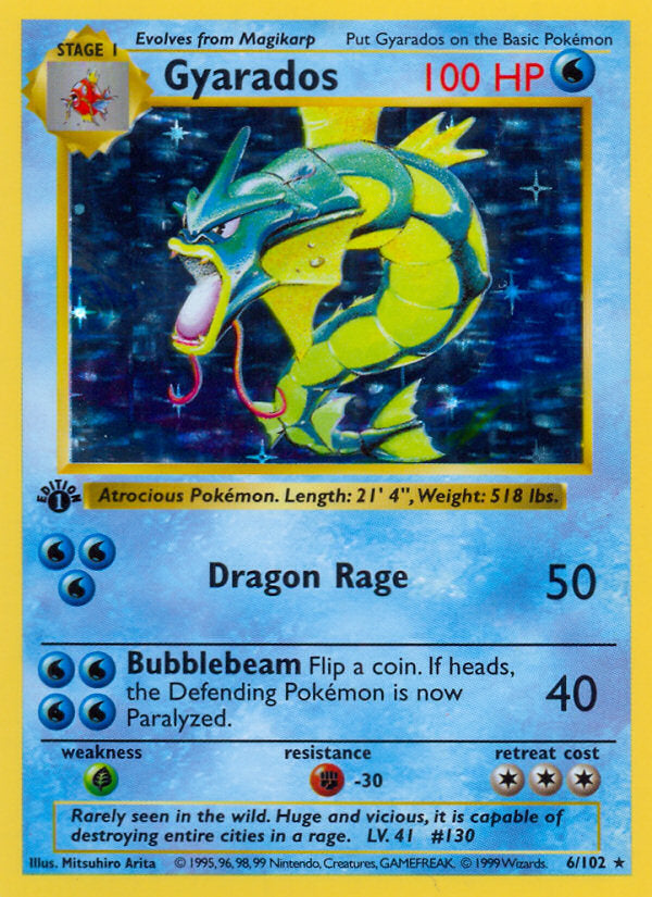 Base set Holo Gyarados #6/102 first edition